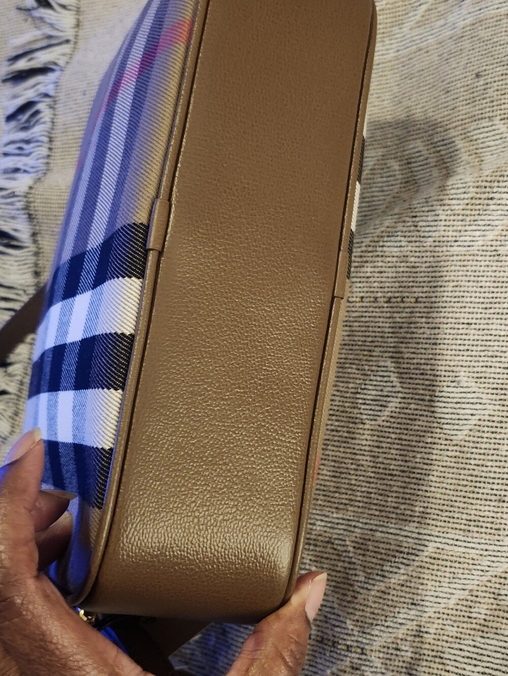 Burberry Brown and Red Check Crossbody Bag - Picture 8 of 8